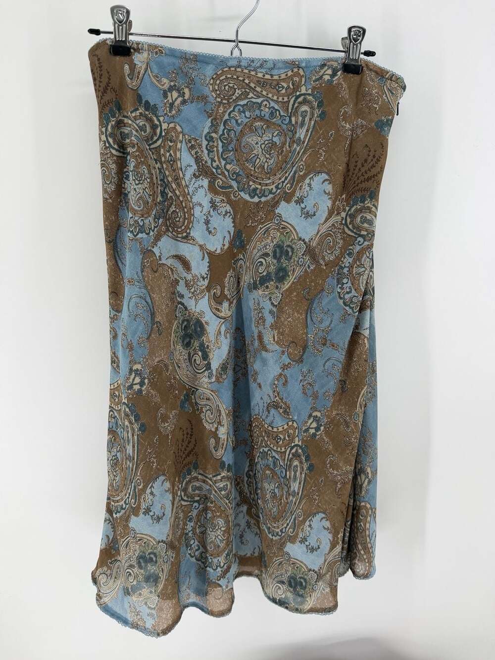 Old Navy Fall ’03 Paisley Midi Skirt Size 8 Blue Brown Y2K Boho Lined